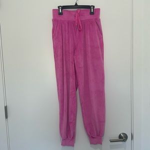 Victoria’s Secret neon pink velour joggers size XS